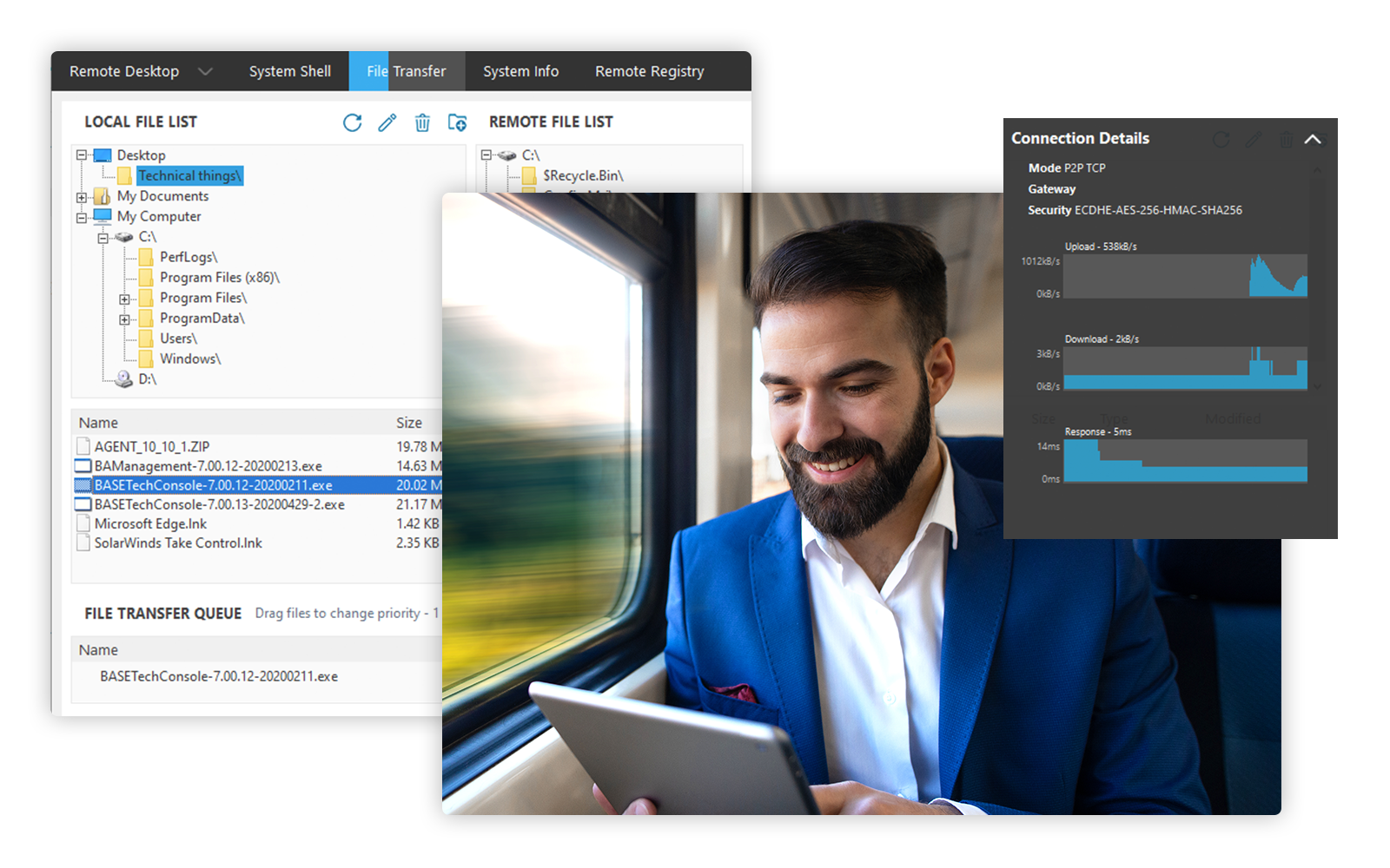 view connection details with n-able take control