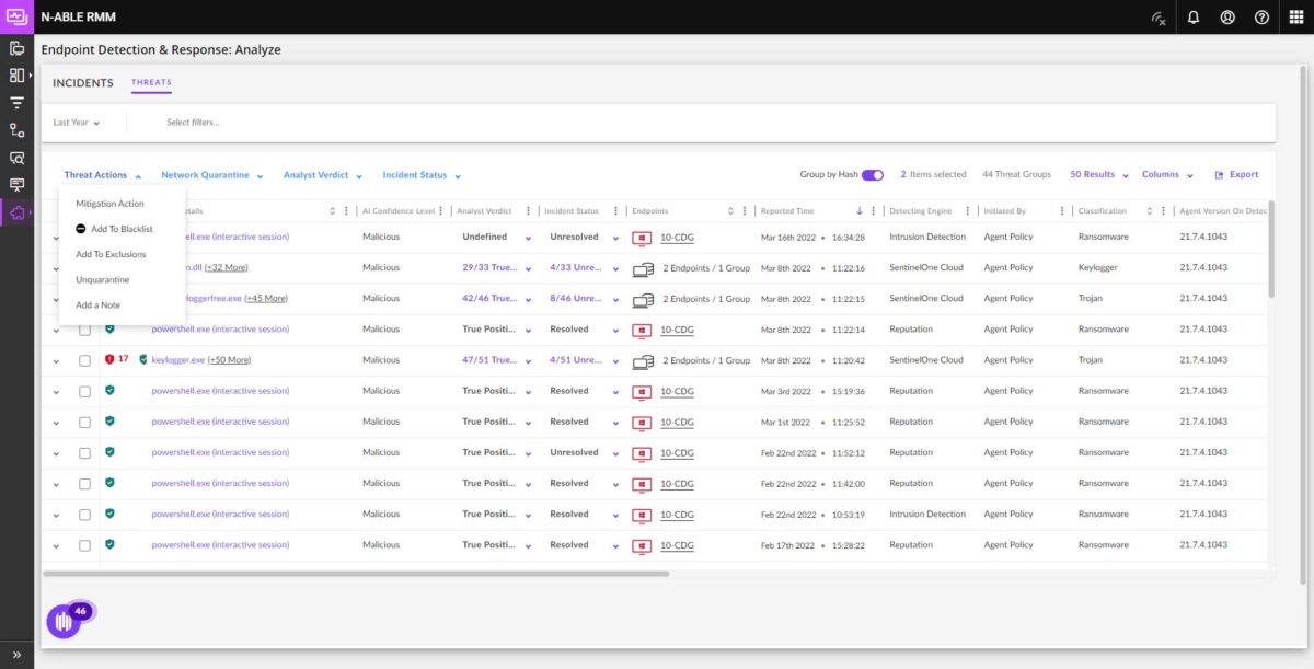 N-able EDR - Analyze Threats