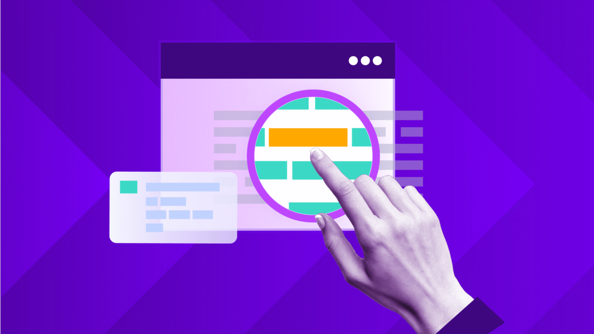 Hand pointing at a highlighted section within a browser-style interface, representing cross-platform visibility and unified device management