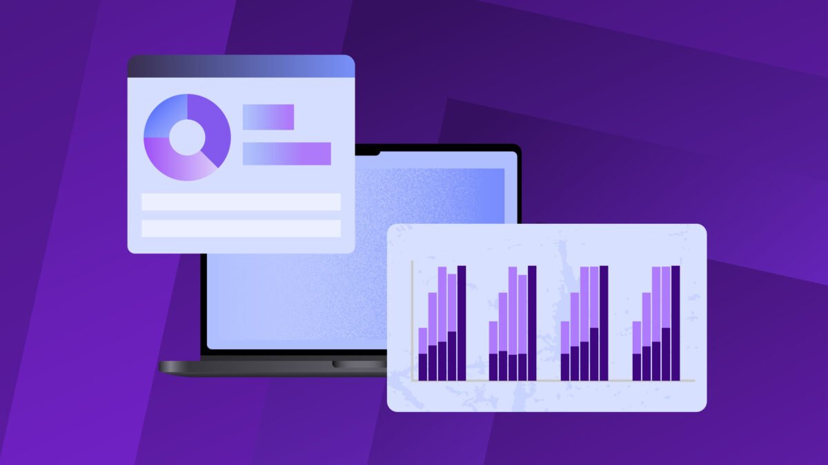 Analytics visualization showing security performance metrics and trends, with charts representing vulnerability data and remediation progress.