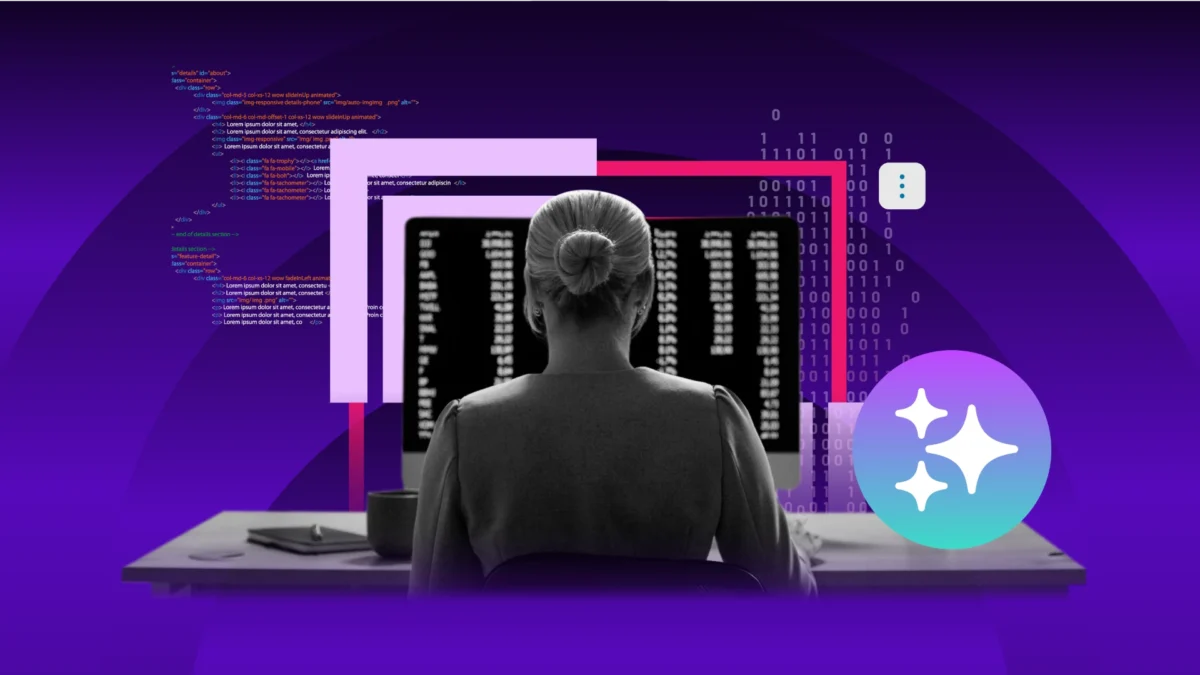 IT professional reviewing system data and code within an AI-enhanced incident management environment.