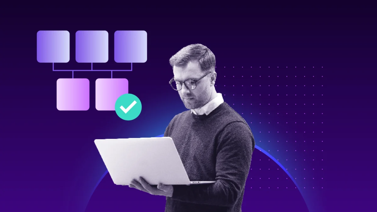 Professional reviewing organizational controls and risk management workflows on a laptop.