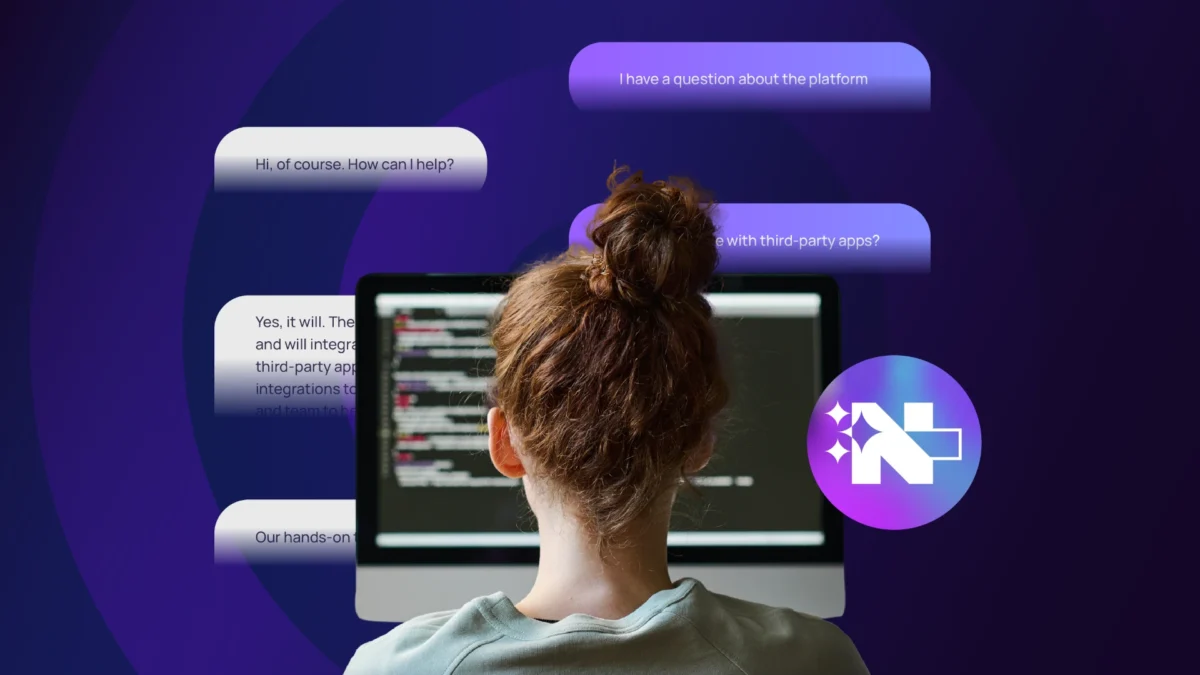 User interacting with a support platform featuring automated assistance, code management, and workflow guidance.