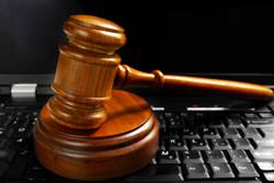 gavel and laptop